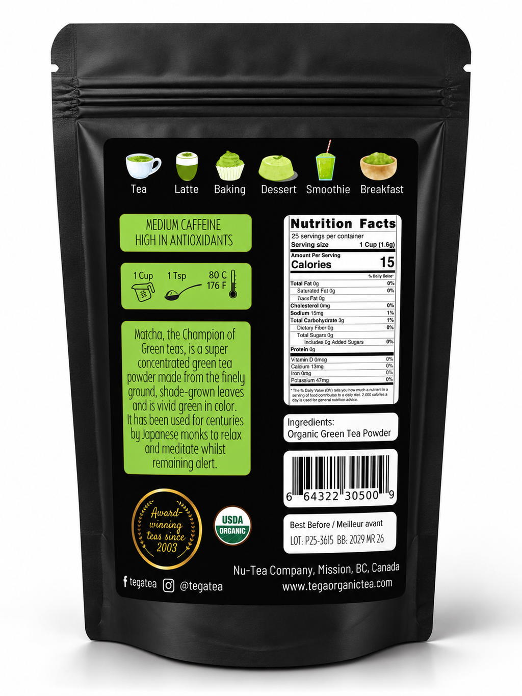 Tega Japanese Matcha 40g | Organic